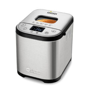 15-in-1 Bread Machine in a Field – 2LB Stainless Metal Computerized Bread Maker with Recipes – Silver