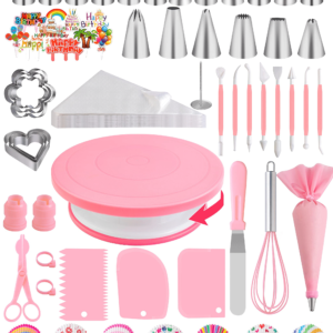 Gsyhtq 285-Piece Cake Adorning Set with Stainless Metal Piping Baggage and Ideas