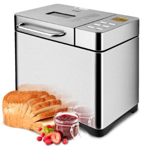 KBS 19-in-1 Totally Automated 2LB Bread Maker with LCD Show – Stainless Metal Mannequin #013