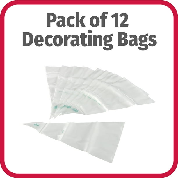 Solution to Have fun 12-Pack Customary 12-Inch Clear Plastic Disposable Icing Baggage